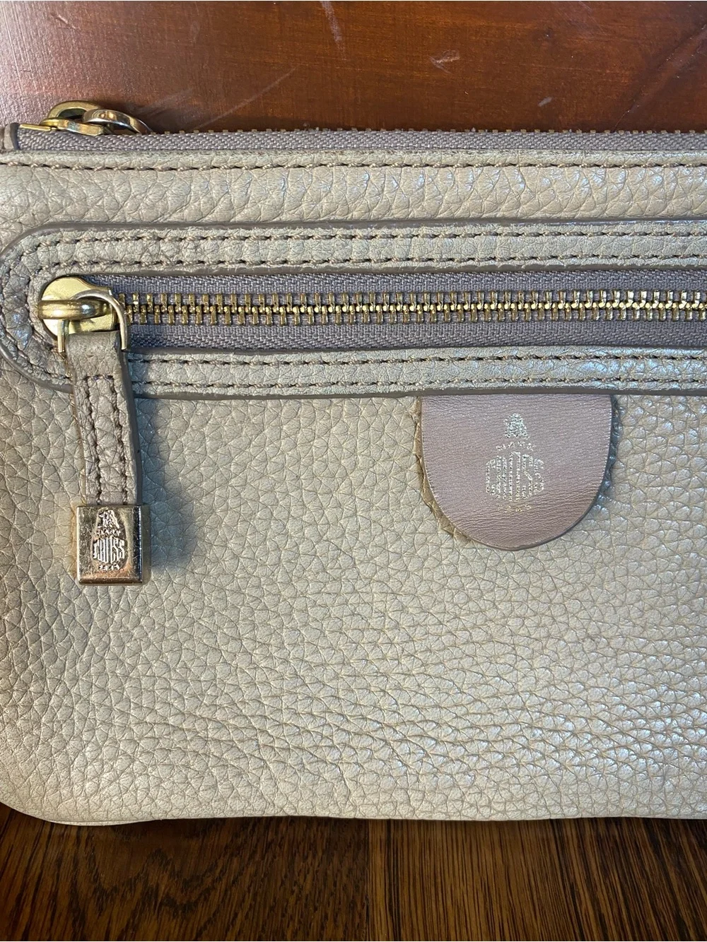 Mark Cross - Tan Pebbled Leather Wristlet / Wallet / Clutch / Purse